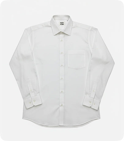 White Formal Shirt Long Sleeve, Cotton