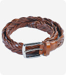 Brown Braided Leather Belt