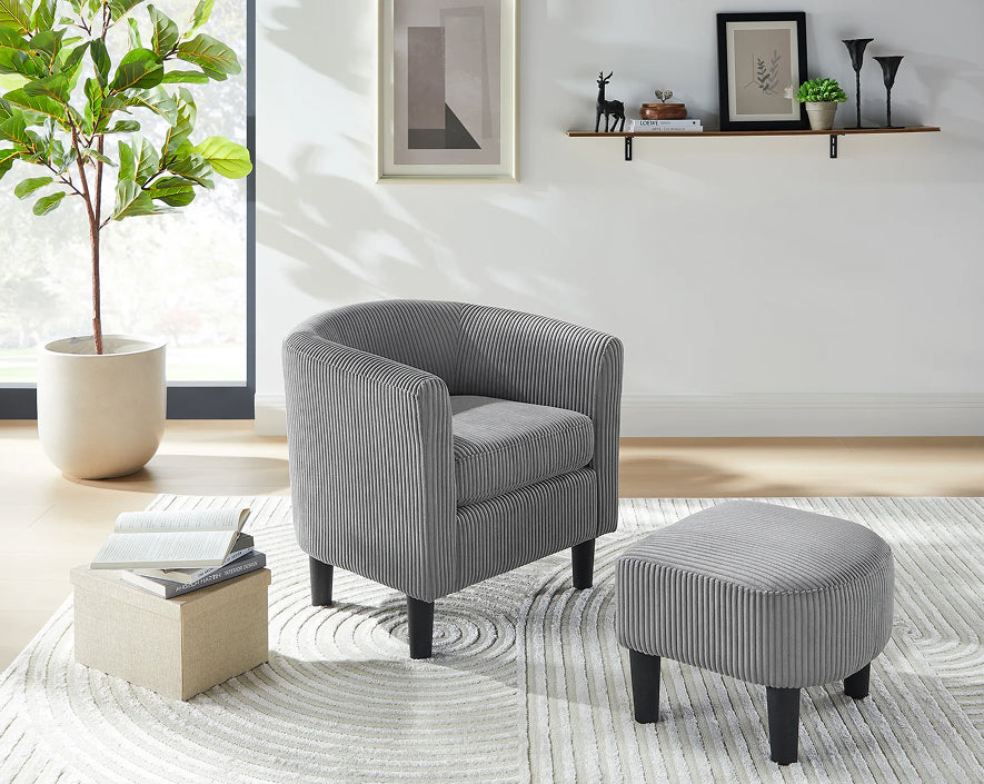 Corduroy Modern Accent Arm Chair – Elegant Single Sofa Perfect