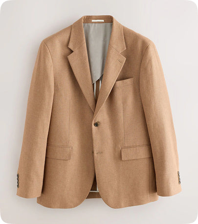 Linen Blend Texture Suit Jacket