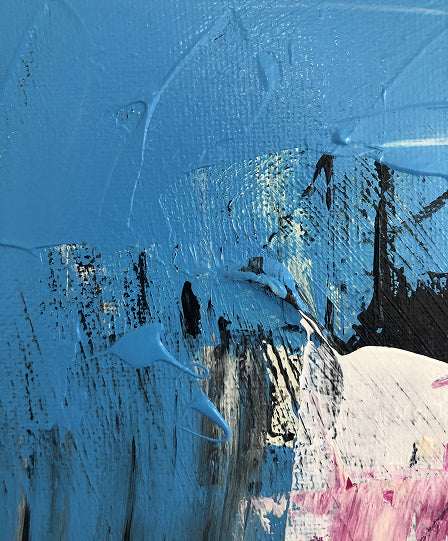 Blue and pink paint